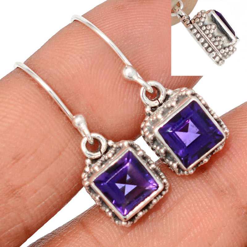 1.1" Fine Filigree - Amethyst Faceted Earrings - AMFE1751