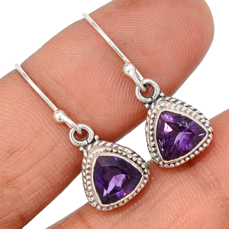 1" Fine Filigree - Amethyst Faceted Earrings - AMFE1759