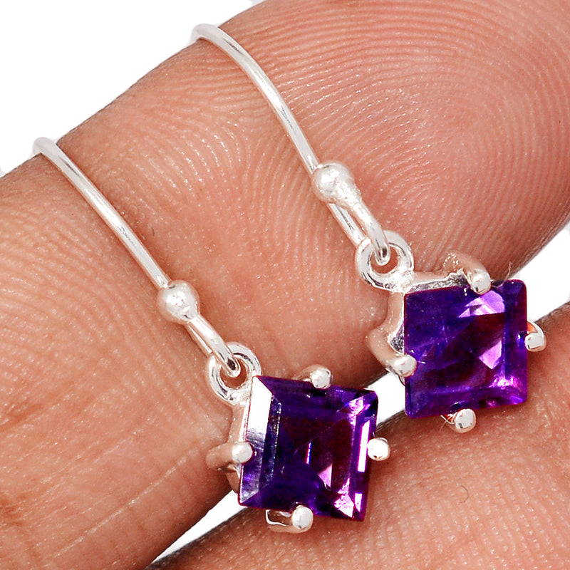 1" Claw - Amethyst Faceted Earrings - AMFE1795