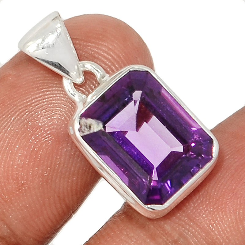 1" Amethyst Faceted Pendants - AMFP2014