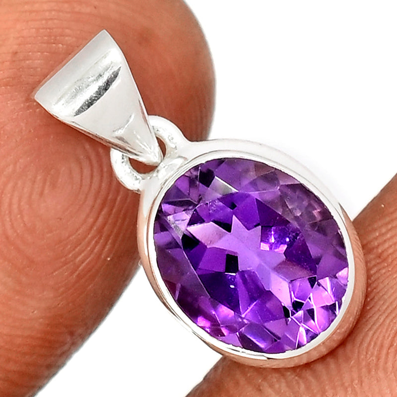 1" Amethyst Faceted Pendants - AMFP2028