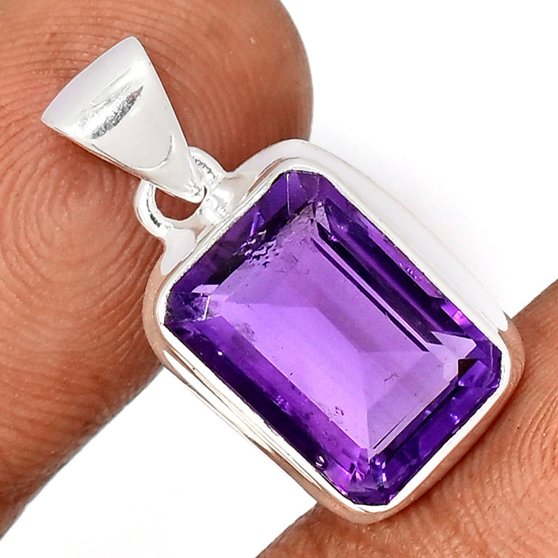 1.1" Amethyst Faceted Pendants - AMFP2035
