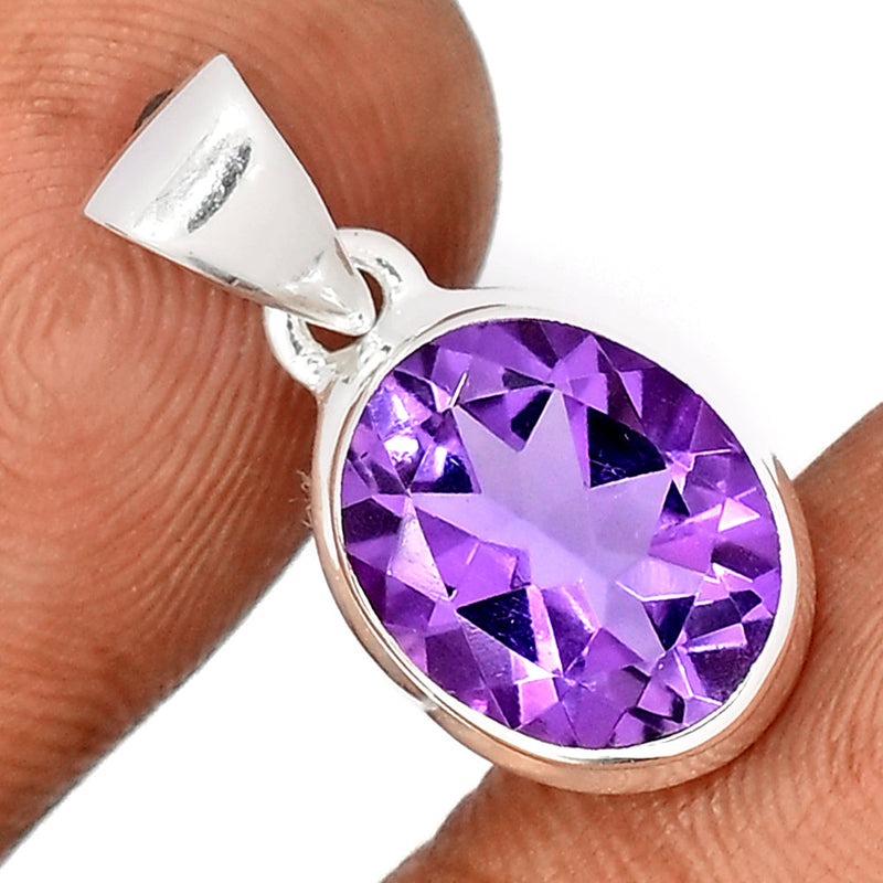 1" Amethyst Faceted Pendants - AMFP2043