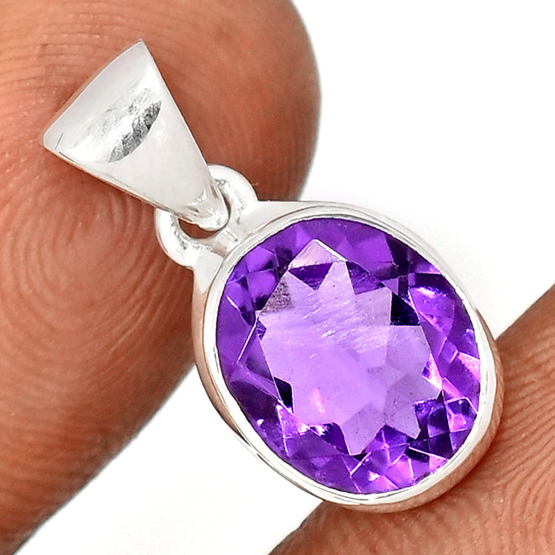 1" Amethyst Faceted Pendants - AMFP2048