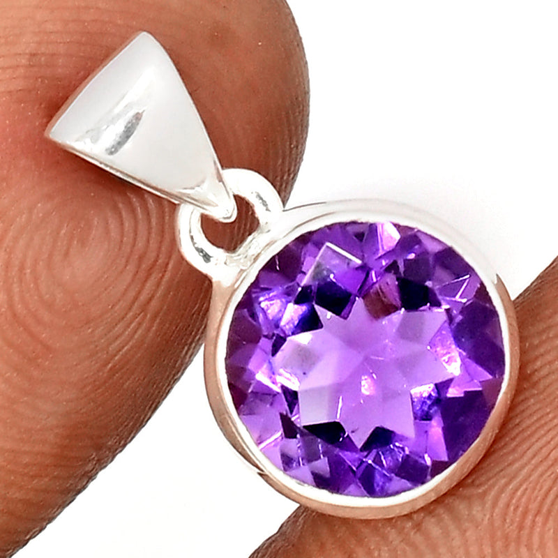 0.8" Amethyst Faceted Pendants - AMFP2051