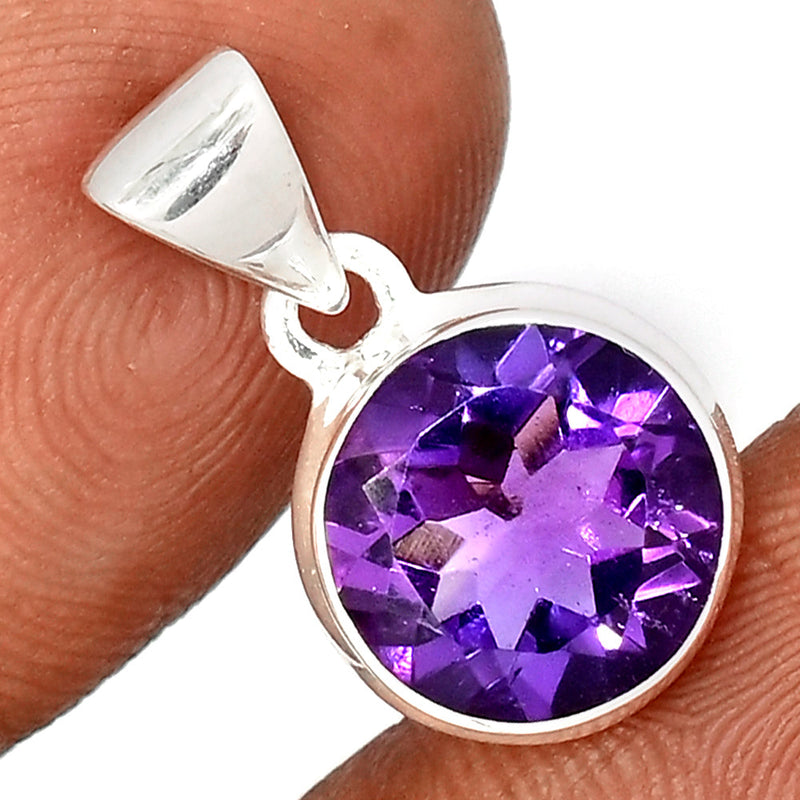 0.8" Amethyst Faceted Pendants - AMFP2053