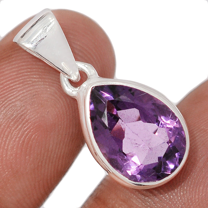 1" Amethyst Faceted Pendants - AMFP2062