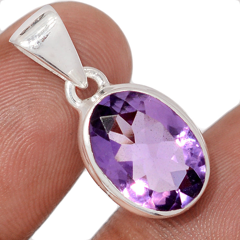 1" Amethyst Faceted Pendants - AMFP2063