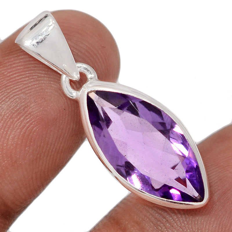 1.2" Amethyst Faceted Pendants - AMFP2066