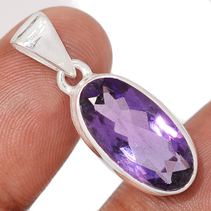 1.2" Amethyst Faceted Pendants - AMFP2067