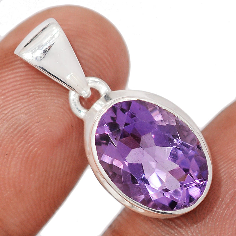 1" Amethyst Faceted Pendants - AMFP2069