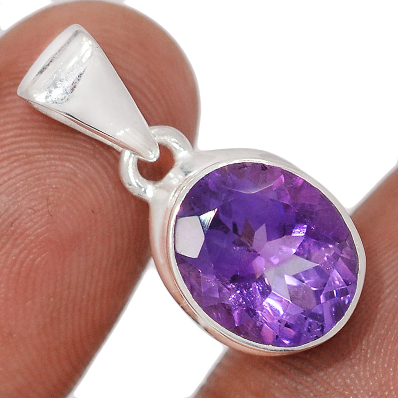 1" Amethyst Faceted Pendants - AMFP2070