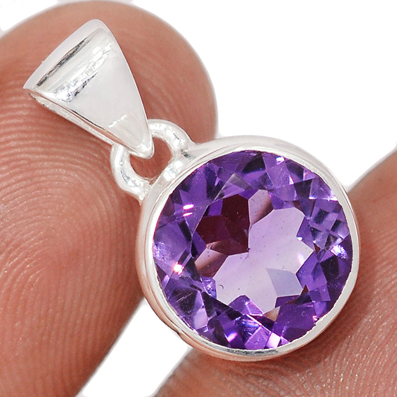 0.8" Amethyst Faceted Pendants - AMFP2071