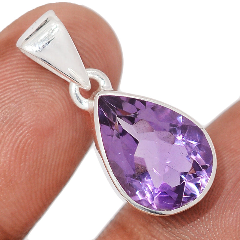 1" Amethyst Faceted Pendants - AMFP2072