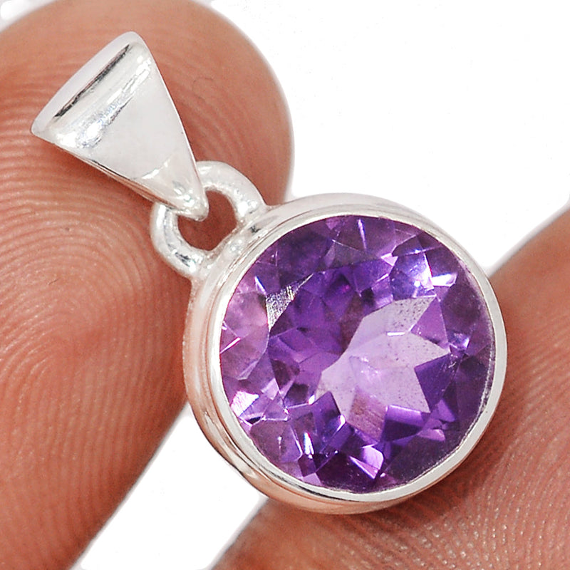 0.8" Amethyst Faceted Pendants - AMFP2073