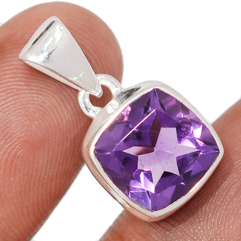 1" Amethyst Faceted Pendants - AMFP2074