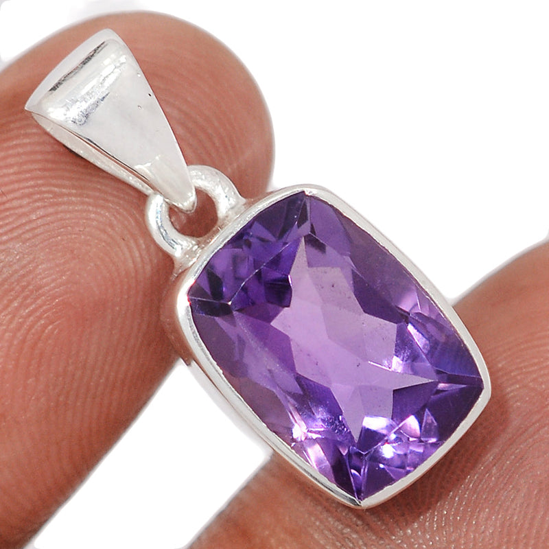 1" Amethyst Faceted Pendants - AMFP2080