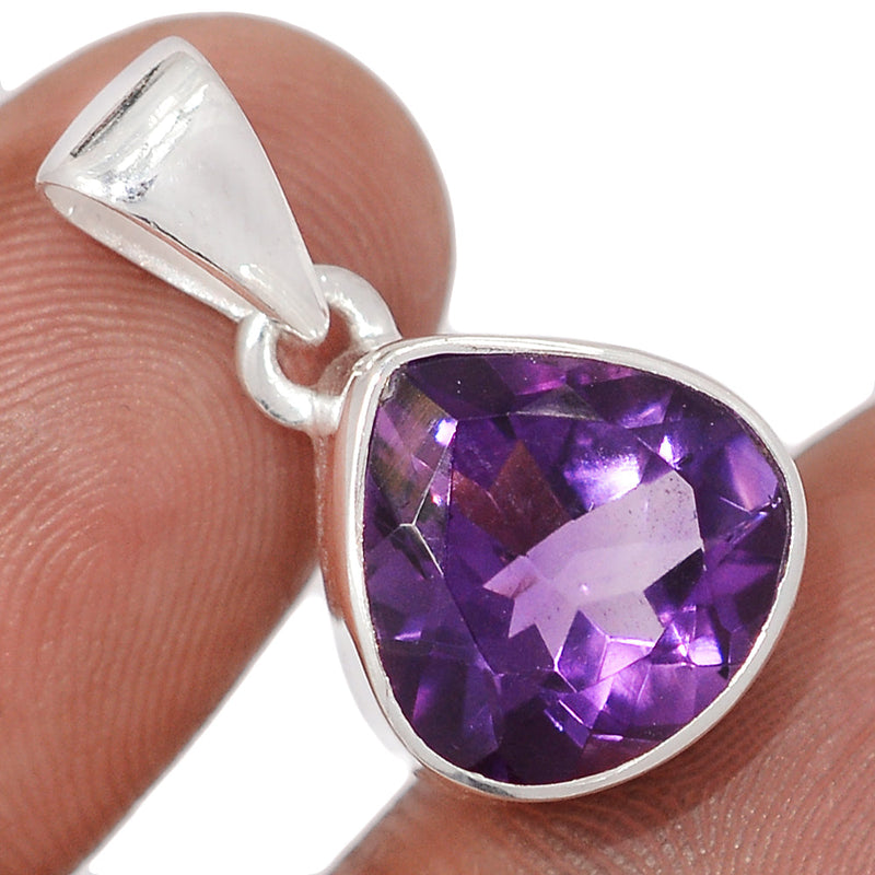 1" Amethyst Faceted Pendants - AMFP2084