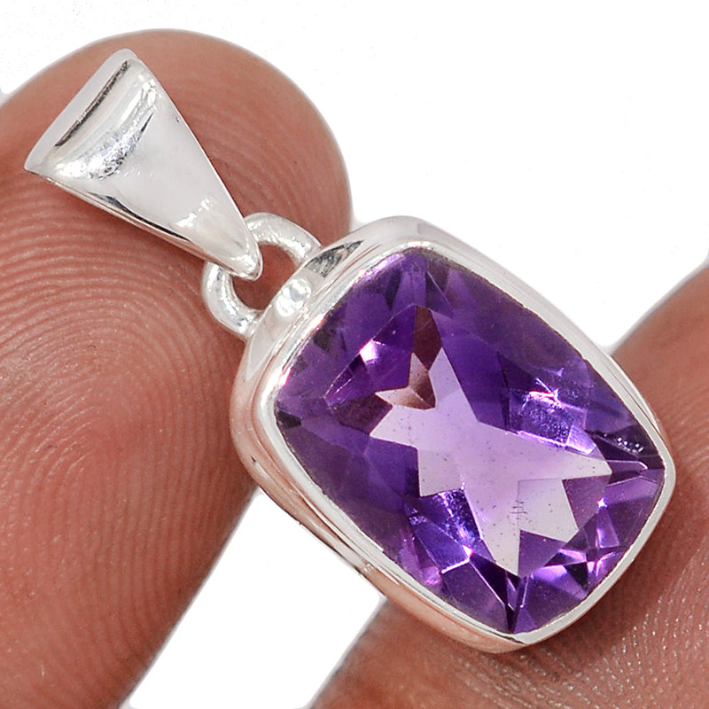 1" Amethyst Faceted Pendants - AMFP2086