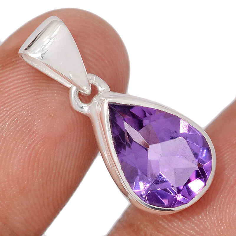1" Amethyst Faceted Pendants - AMFP2087