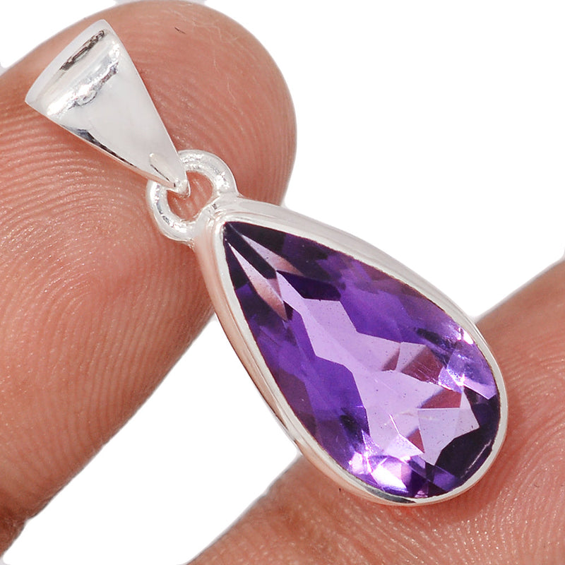 1.2" Amethyst Faceted Pendants - AMFP2088
