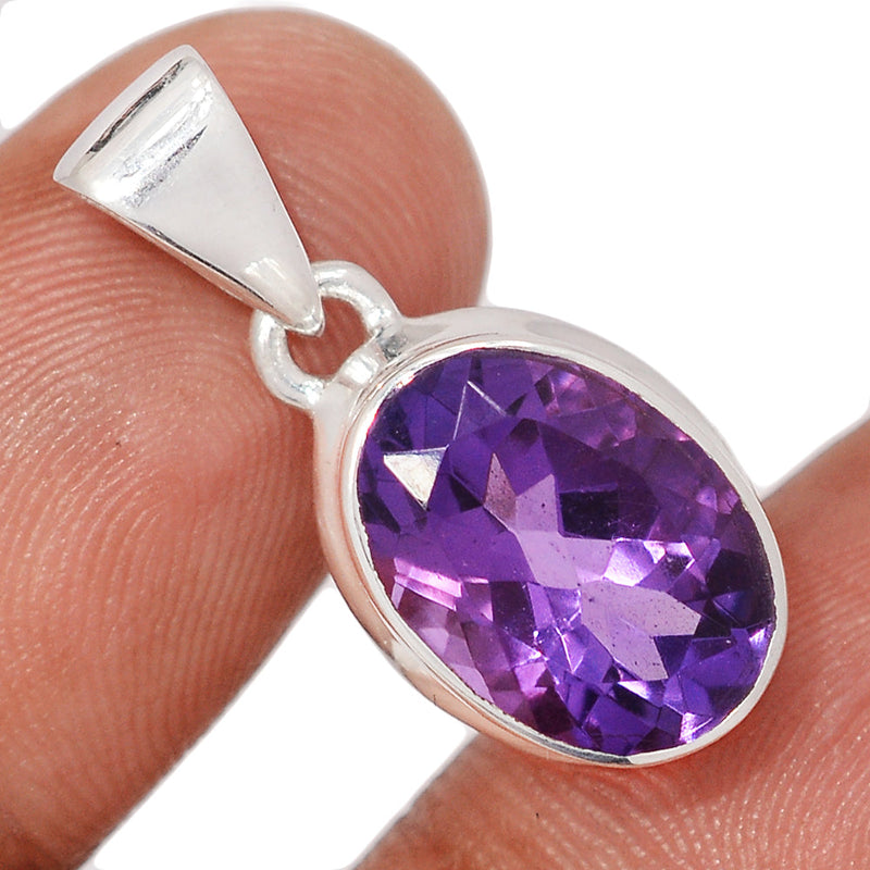 1" Amethyst Faceted Pendants - AMFP2089