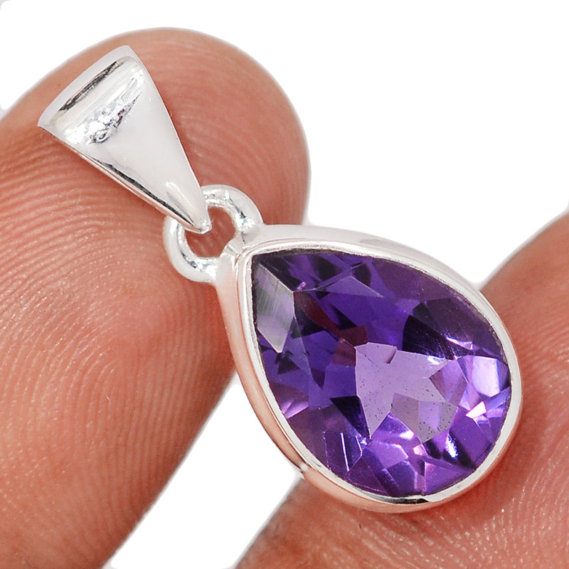1" Amethyst Faceted Pendants - AMFP2090