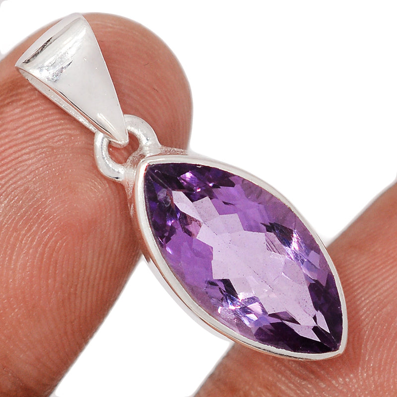 1.2" Amethyst Faceted Pendants - AMFP2091