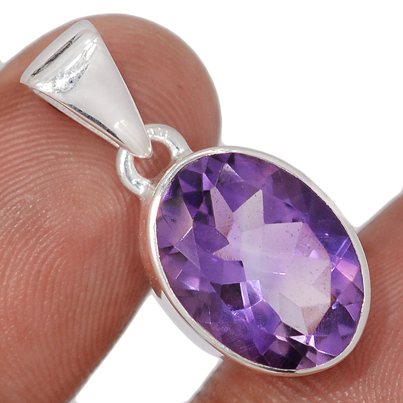 1" Amethyst Faceted Pendants - AMFP2093