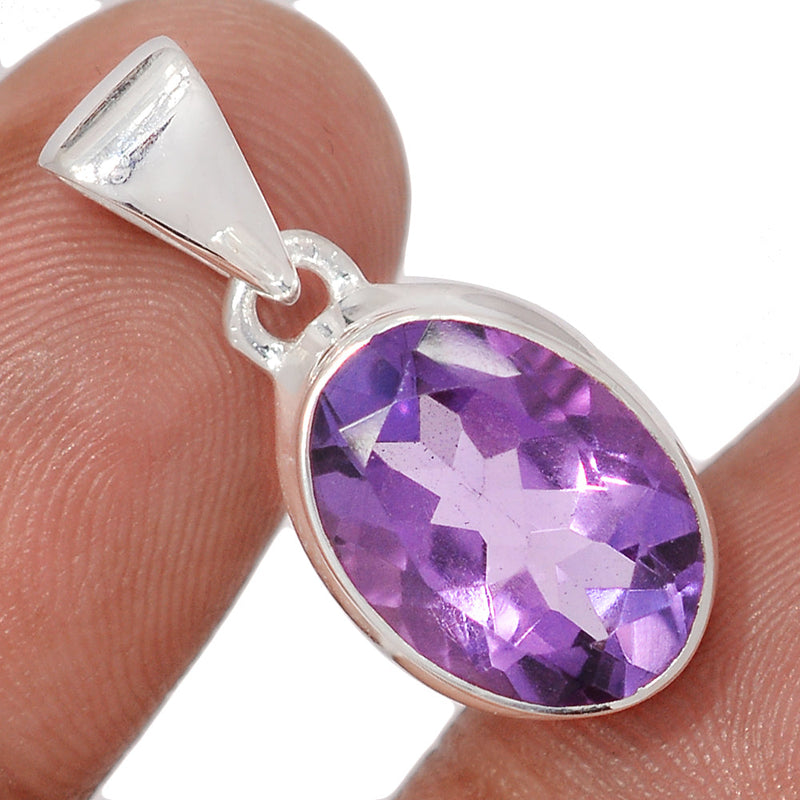 1.1" Amethyst Faceted Pendants - AMFP2095