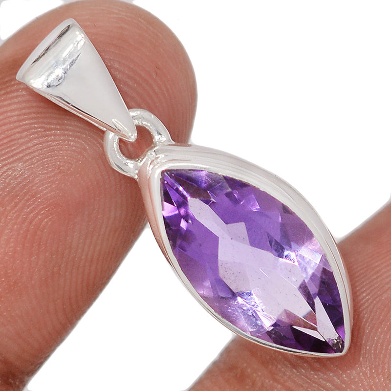 1.2" Amethyst Faceted Pendants - AMFP2096