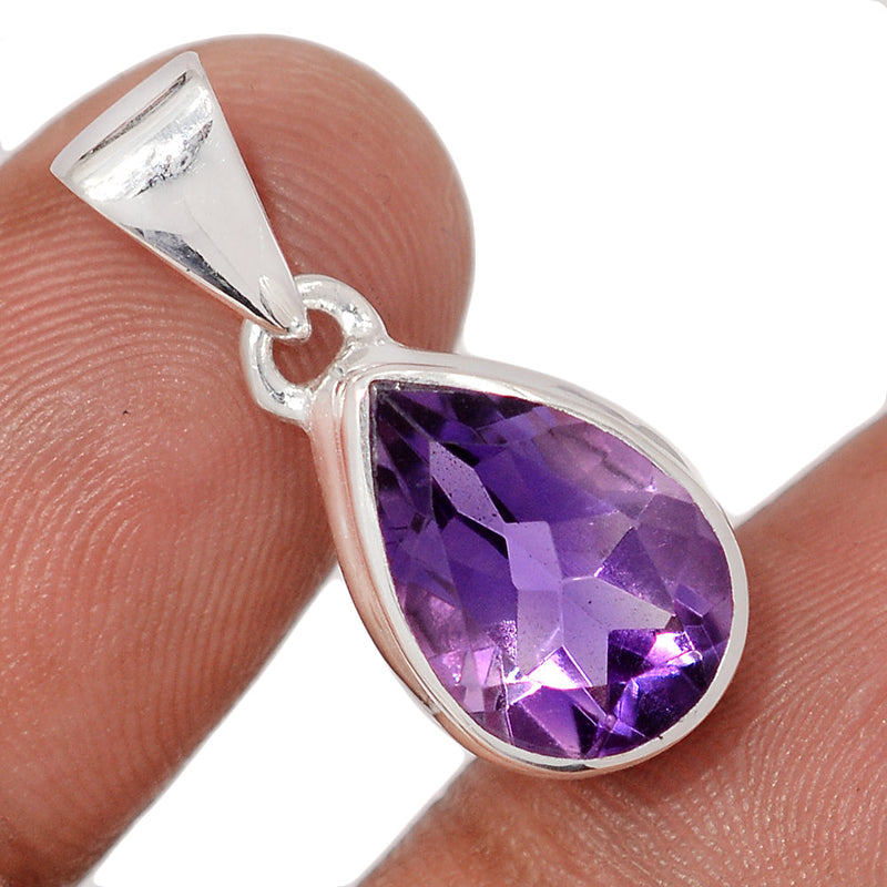 1" Amethyst Faceted Pendants - AMFP2099