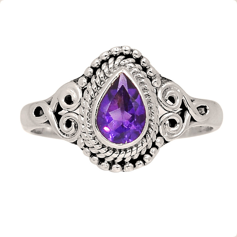 Small Filigree - Amethyst Faceted Ring - AMFR1744