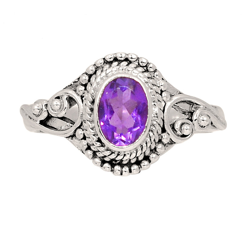 Small Filigree - Amethyst Faceted Ring - AMFR1745