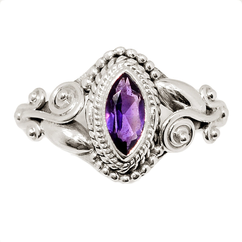 Small Filigree - Amethyst Faceted Ring - AMFR1815