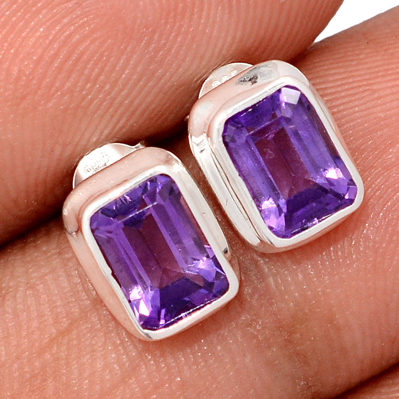 Amethyst Faceted Studs - AMFS749