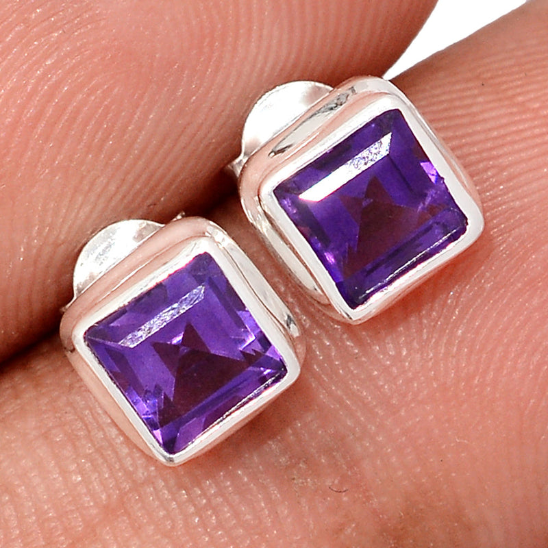 Amethyst Faceted Studs - AMFS750