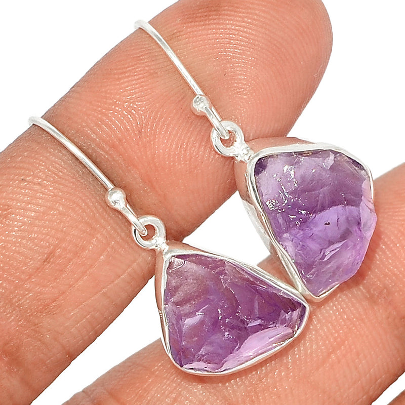 1.3" Amethyst Rough Earrings - AMRE213