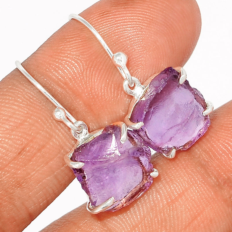 1.1" Claw - Amethyst Rough Earrings - AMRE271