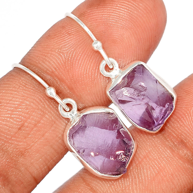 1.2" Amethyst Rough Earrings - AMRE301