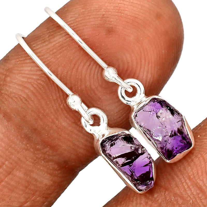 1.1" Amethyst Rough Earrings - AMRE316