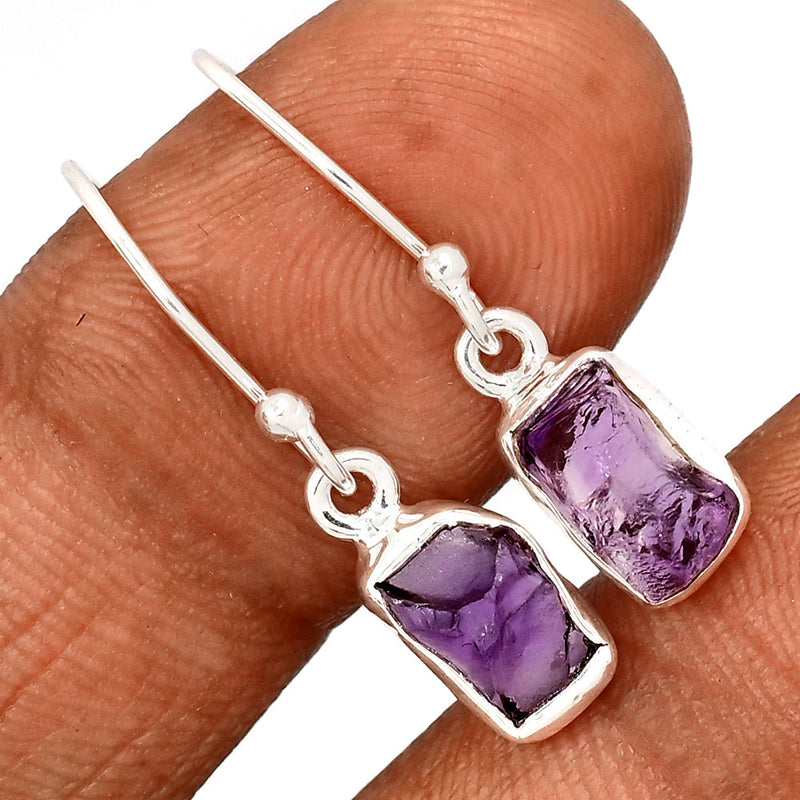 1.1" Amethyst Rough Earrings - AMRE317