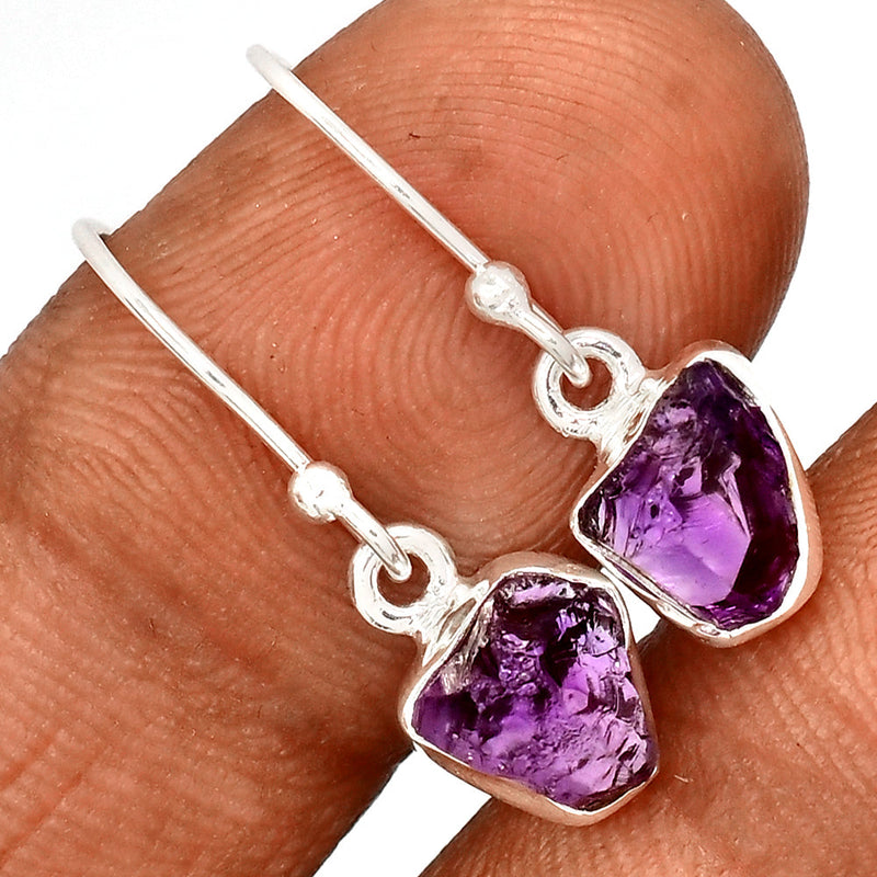 1" Amethyst Rough Earrings - AMRE319
