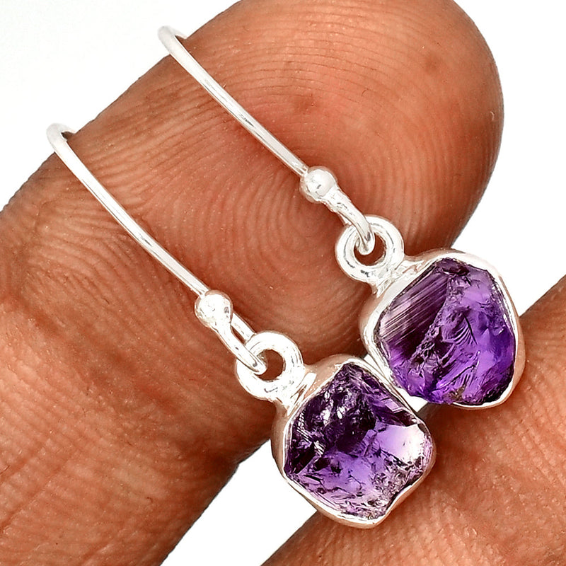 1" Amethyst Rough Earrings - AMRE322