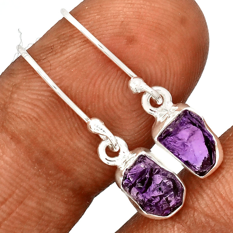 1.1" Amethyst Rough Earrings - AMRE323