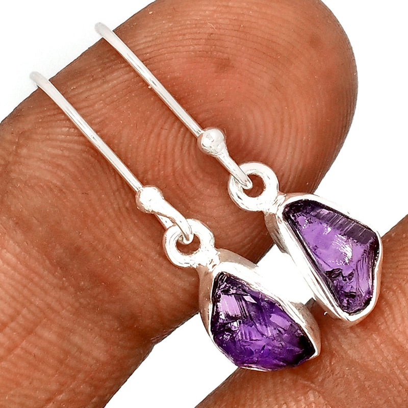 1.1" Amethyst Rough Earrings - AMRE324