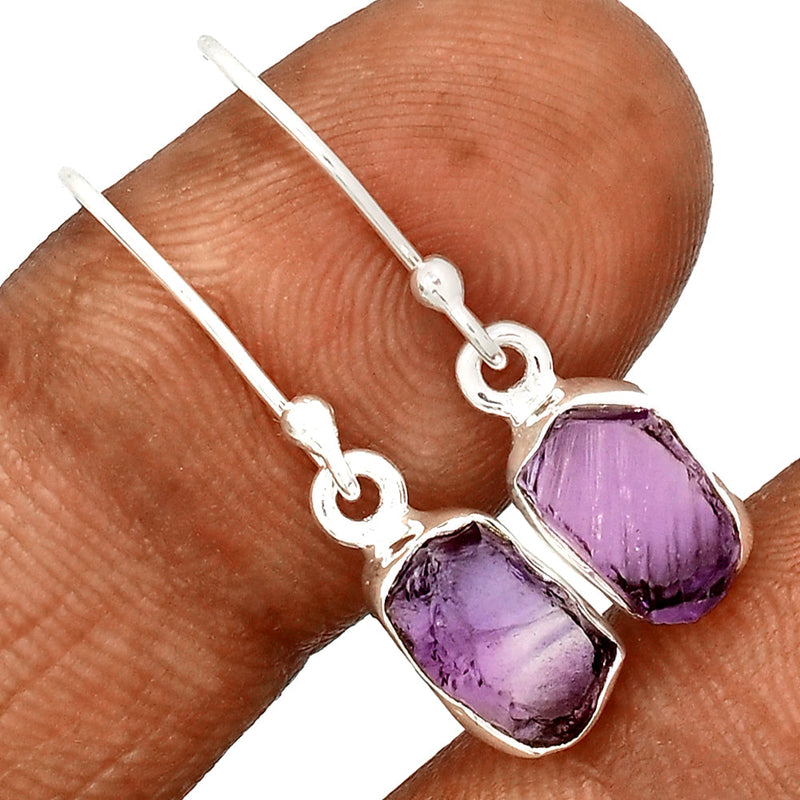1.1" Amethyst Rough Earrings - AMRE326