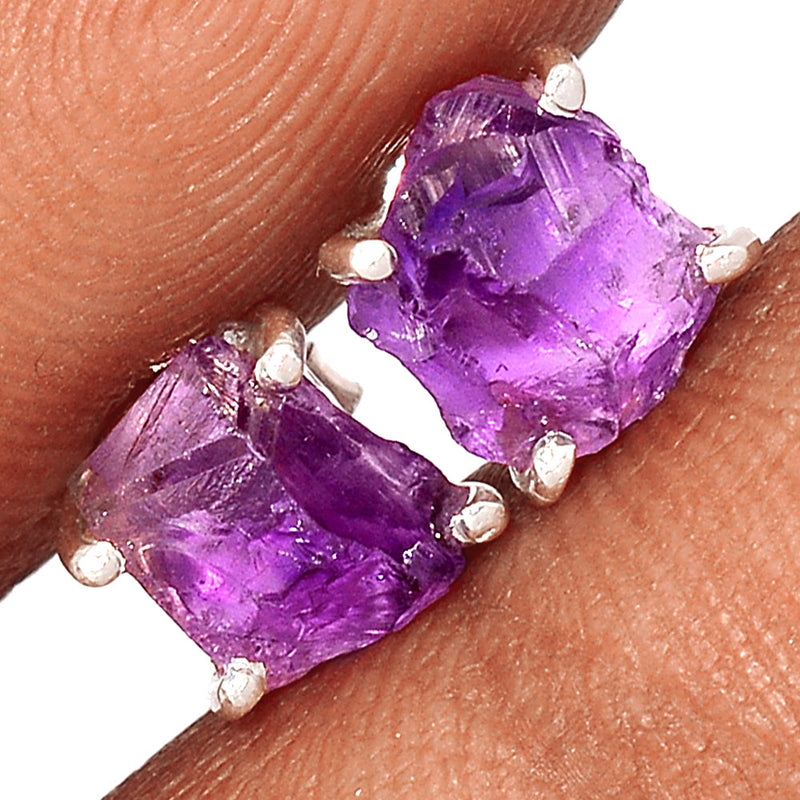 Claw - Amethyst Rough Studs - AMRS387