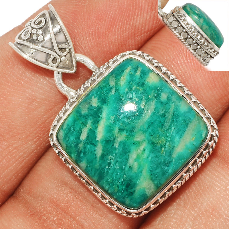 1.2" Fine Filigree - Amazonite Pendants - AMZP870