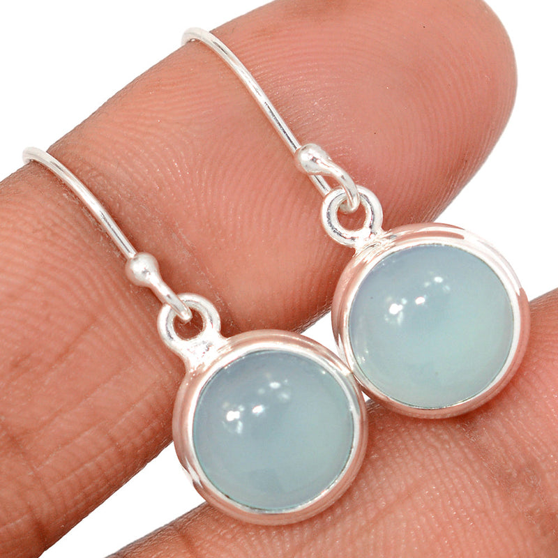 1.2" Aqua Chalcedony Earrings - AQCE159